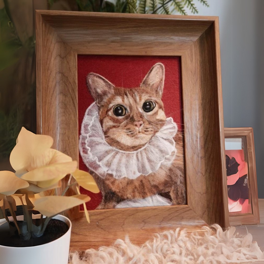 Custom Wool Painted  Portrait -Cat